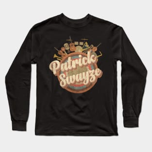 Music Tour Vintage Retro // Patrick Swayze 1952-2009 Long Sleeve T-Shirt